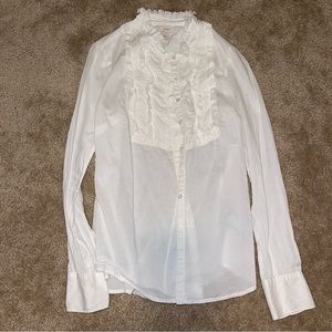 J.Crew Ruffle Button Down